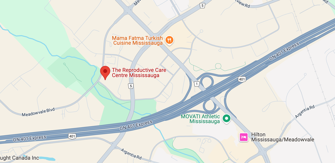 map view of the RCC Fertility clinic